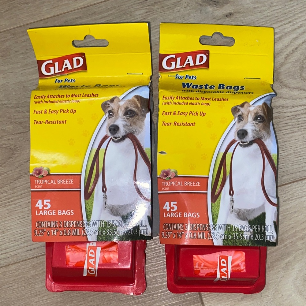 NEW Glad Tropical Breeze 45 Large Waste Bags for Pets. In Original Package.